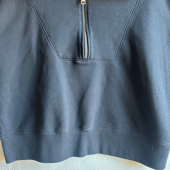 Abercrombie & Fitch Cropped Sweatshirt Half Zip Sleeveless Pullover Black Sz L - Picture 8 of 10